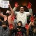 Manifestantes antibelicistas en el Senado, Washington DC. Foto: BBC.