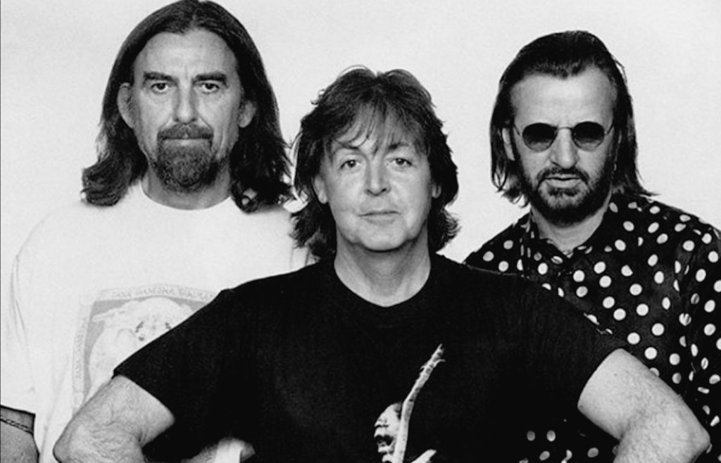 George, Paul y Ringo en 1995.