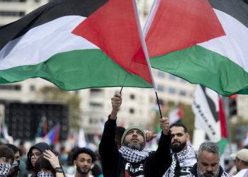 Manifestantes propalestinos en el DC. Foto: NPR.