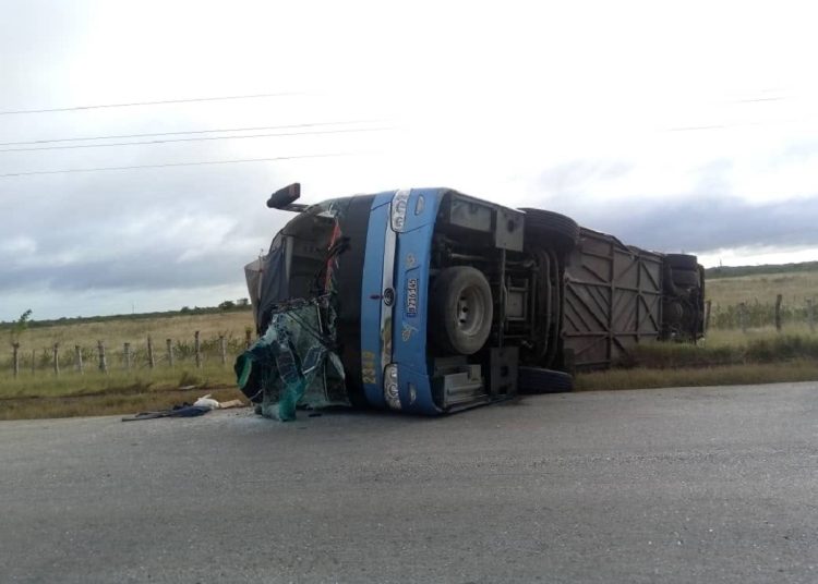 Se reportan más de 35 heridos, entre ellos uno grave, tras un accidente en la Carretera Central en Ciego de Ávila. Foto: Tomada de Invasor.