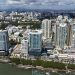 Fotografía aérea del hotel Catalonia y del Malecón Center, en Santo Domingo. Foto: Orlando Barría /EFE.