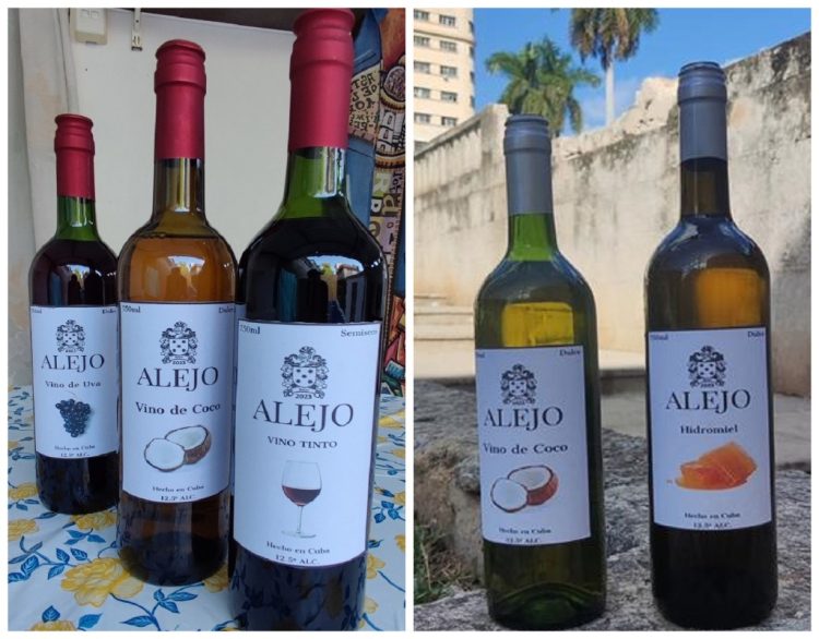 Botellas de Vinos Alejo, que produce el joven científico cubano Freddy Rojas Thomas. Foto: Prensa Latina.