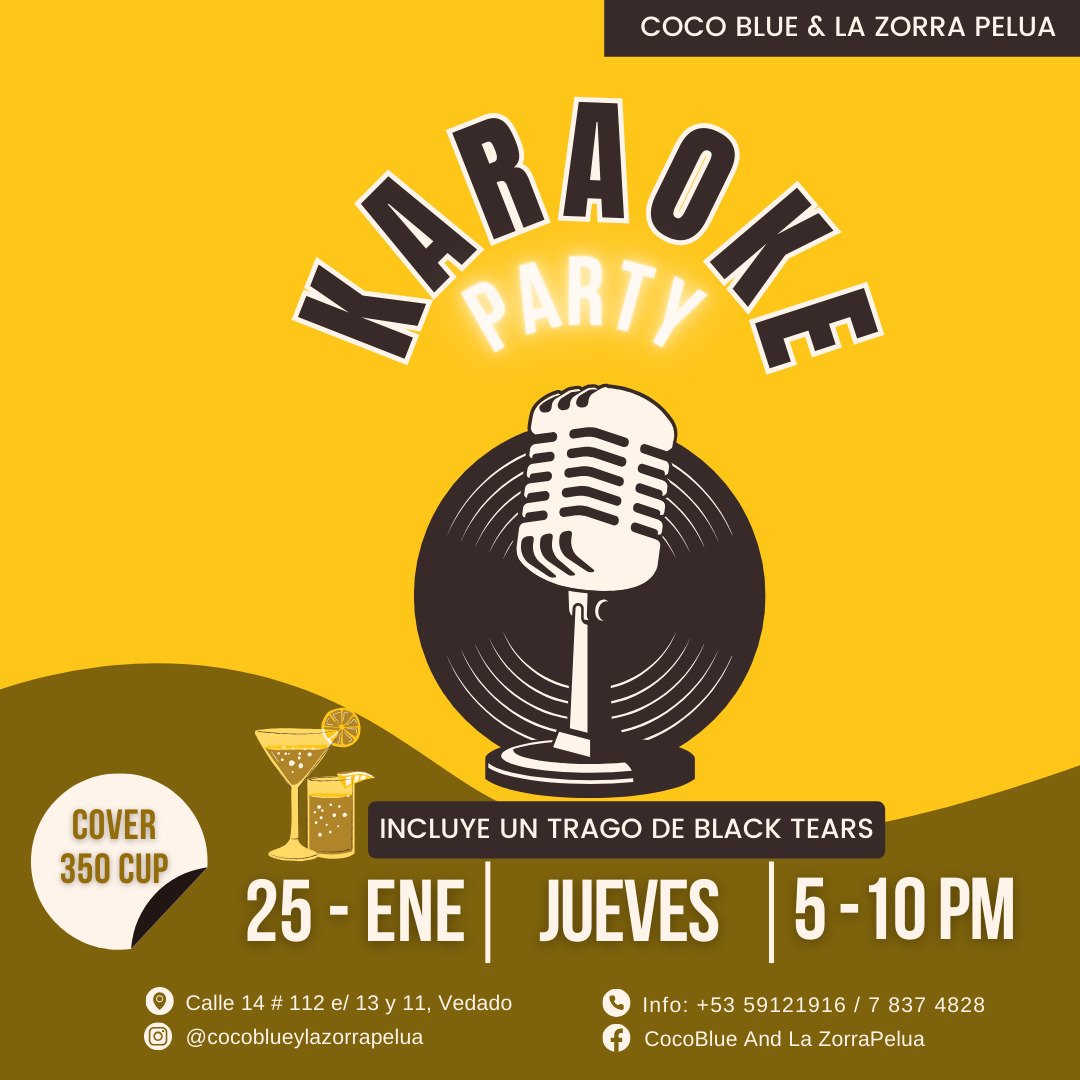 25 enero Karaoke Party Coco Blue