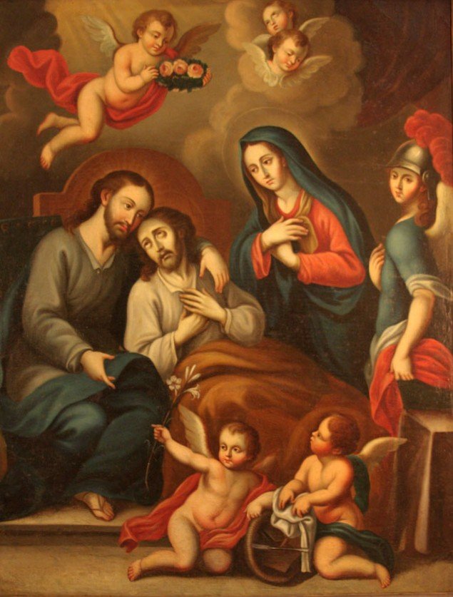 “La muerte de San José”, segunda mitad del siglo XVIII. Óleo sobre tela. Colección del Museo Nacional de Bellas Artes.