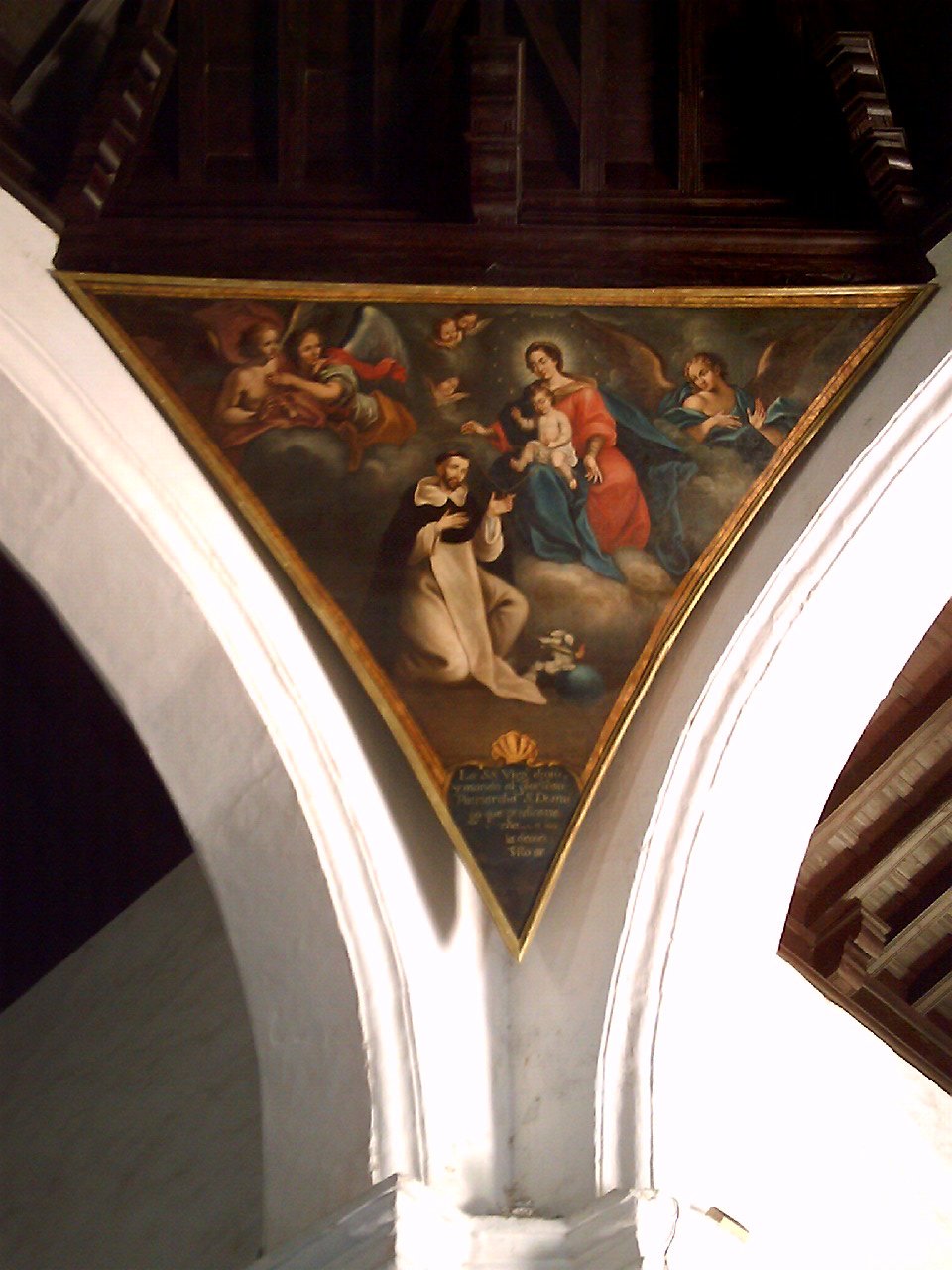“Donación de la Virgen a Santo Domingo de Guzmán”, segunda mitad del siglo VXIII. Óleo sobre tela. Pechina de Santa María del Rosario.