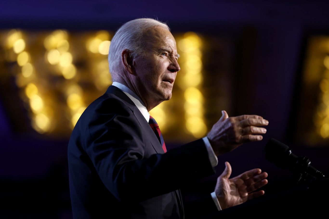 El presidente Joe Biden habla en la conferencia de United Auto Workers (UAW), en Washington DC, 24 de enero de 2024. Foto: EFE/EPA/Ting Shen/POOL.