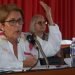 Marta Bonet, nueva presidenta de la Uneac. Detrás, Magda Resik, ahora vicepresidenta primera de la organización. Foto: Uneac / Archivo.