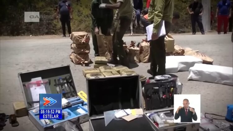 Operación del Ministerio del Interior en la captura de los narcotraficantes. Foto: Captura televisión cubana.