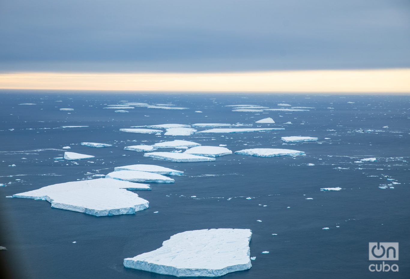 La extensión del hielo marino está aproximadamente 1,6 millones de kilómetros cuadrados por debajo del anterior récord de invierno establecido en 2022. Foto: Kaloian.