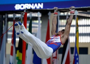 Gimnasta cubano Diorges Escobar. Foto: Rodrigo Sura/EFE/Archivo