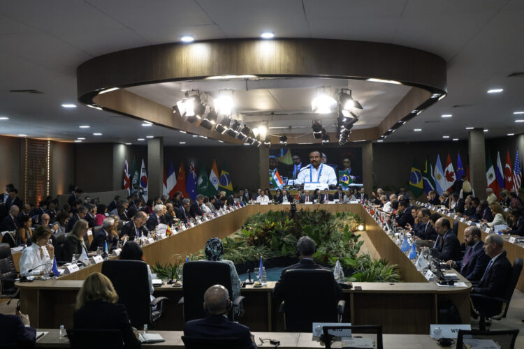 Vista general de la reunión de ministros de Exteriores del G20 en Río de Janeiro, Brasil. Foto: Antonio Lacerda / EFE.