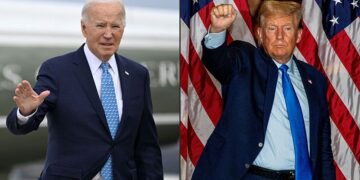 Los presumibles contendientes por la Casa Blanca en las elecciones de noviembre: el presidente Joe Biden (izq) y el exmandatario Donald Trump. Foto: RTVE / Archivo.