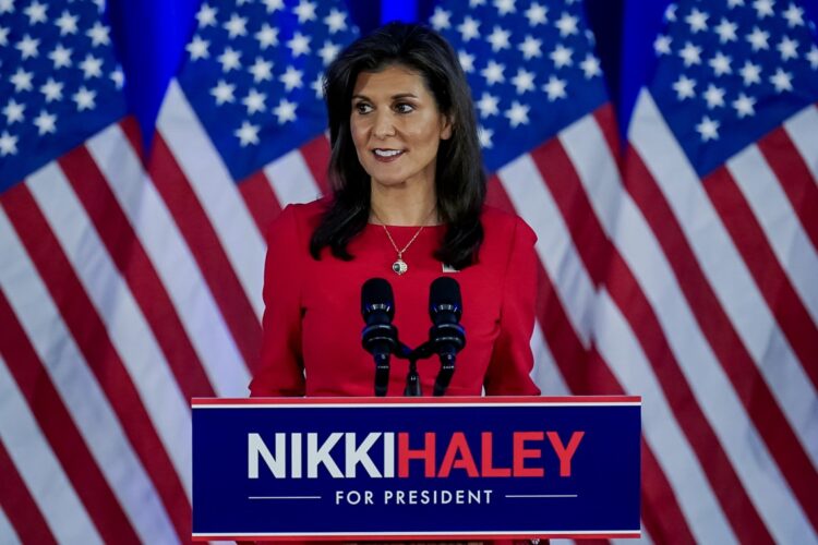 Nikki Haleyanuncia que sale de campaña. Foto: RICHARD ELLIS/EFE/EPA.