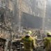 Como resultado del incendio provocado, el techo de la sala de conciertos se derrumbó y el lugar quedó totalmente destruido. Foto: Comité de Investigación ruso/EFE/EPA.