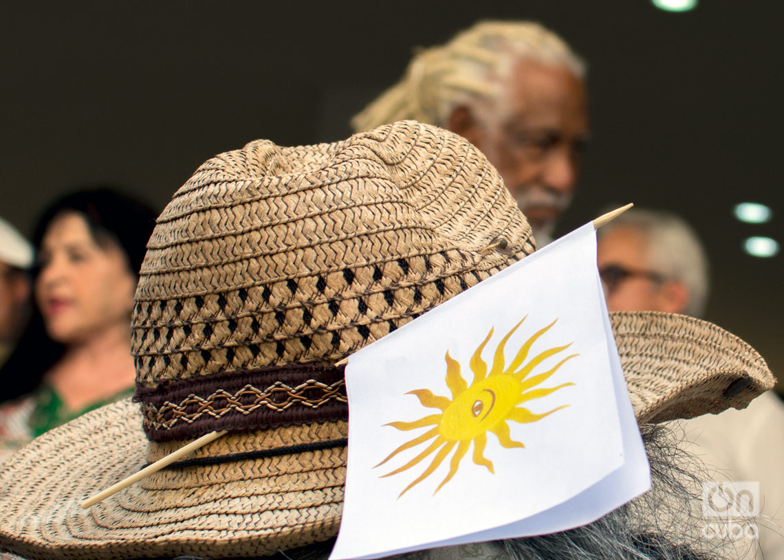 Inauguración de la muestra "Pan con guayaba, una vida feliz", del reconocido artista de la plástica Manuel Mendive, en el Museo Nacional de de Bellas Artes, en La Habana. Foto: Otmaro Rodríguez.