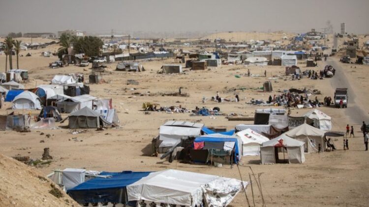 Campamento de refugiados palestinos en Rafah. Foto: EFE.