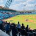 Estadio Calixto García, en Holguín, con las grades de la banda de tercera base cerradas al público. Foto: Grupo de Facebook Somos los Cachorros de Holguín.