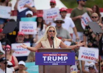 La representante republicana Marjorie Taylor Greene en Las Vegas. Foto: EFE