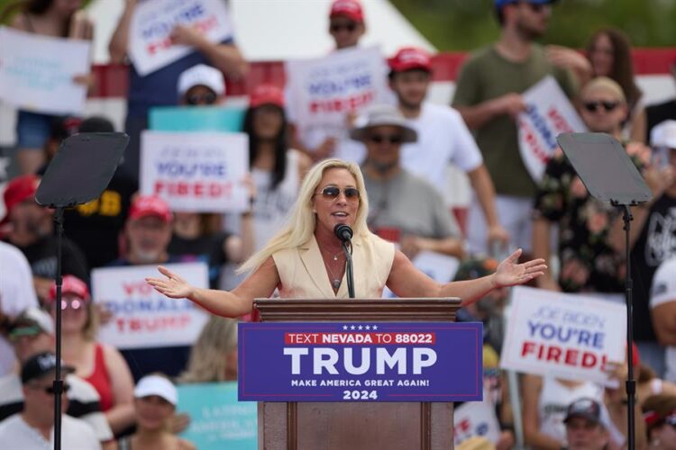 La representante republicana Marjorie Taylor Greene en Las Vegas. Foto: EFE