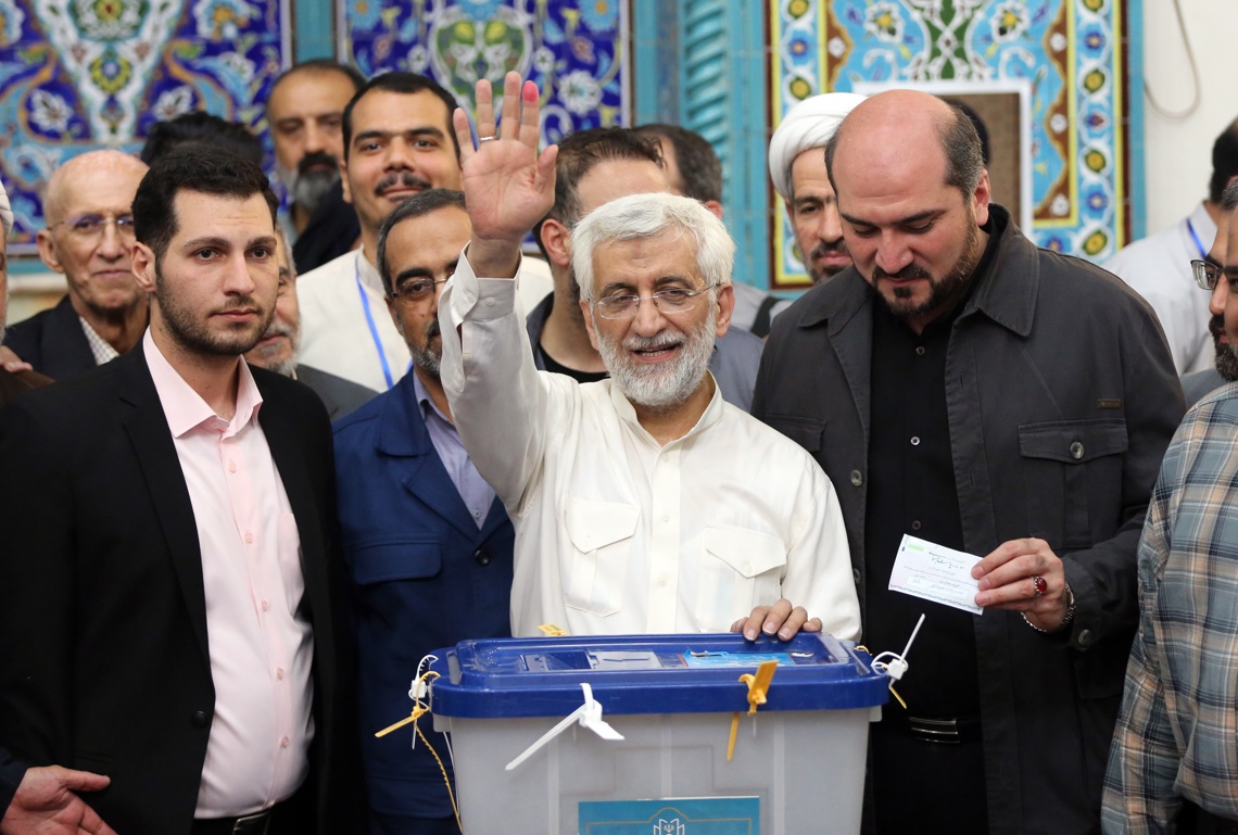 El candidato ultraconservador a la presidencia de Irán Saeed Jalili, durante la primera ronda electoral. Foto: Stringer / EFE.