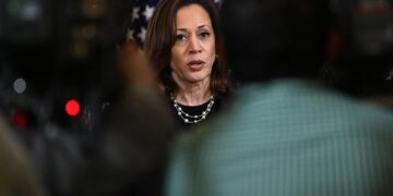 Kamala Harris en la Casa Blanca. Foto: EFE.