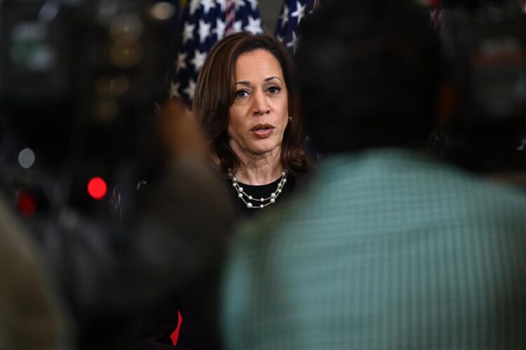 Kamala Harris en la Casa Blanca. Foto: EFE.