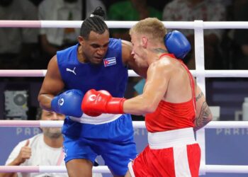 Arlen López se convirtió en el tercer boxeador cubano con una victoria en París 2024. Foto: Ricardo López Hevia.