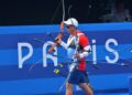 El arquero cubano Hugo Franco durante la ronda de matches de los Juegos Olímpicos de París 2024. Foto: Ricardo López Hevia.