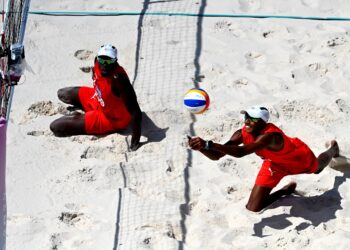 La dupla cubana no pudo mantener el mismo nivel de juego de la fase clasificatoai y cayó eliminada en octavos de final. Foto: Ricardo López Hevia.