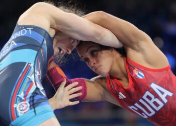 Yusneylis Guzmán obtuvo una plata histórica para la lucha femenina cubana. Foto: Ricardo López Hevia.