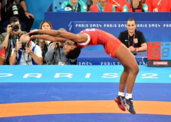 Milaymis Marín se convirtió en la segunda medallista olímpica de la lucha femenina cubana. Foto: Ricardo López Hevia.