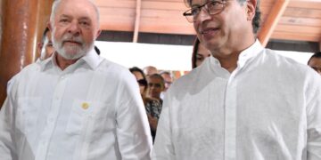 Los presidentes de Brasil (izq) y Colombia, Lula de Silva y Gustavo Petro, respectivamente. Foto: France 24 / Archivo.