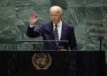 Joe Biden en su último discurso en la Asamblea de la ONU, como presidente de EEUU. Foto: JUSTIN LANE/EFE/EPA.