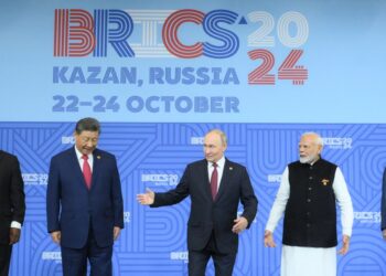 Los presidentes de China, Rusia, India y Emiratos Árabes en la cumbre de los BRICS. Foto: SERGEY BOBYLEV/ BRICS-RUSSIA2024/EFE/EPA.