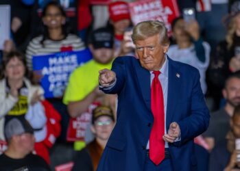 Trump en un mitin en Pensilvania. Foto: EFE/EPA/DAVID MUSE.