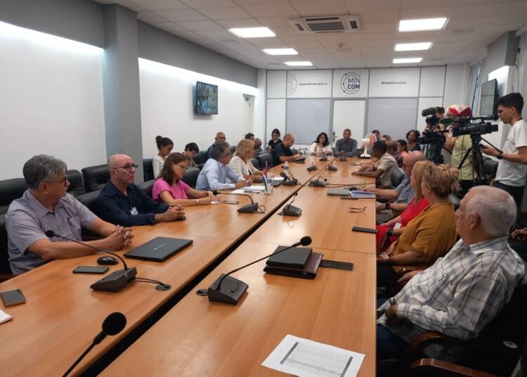 Representantes de entidades cubanas en el I Foro Empresarial Cubanos TIC, en el que participaron, de manera virtual, un grupo de cubanos residentes en el exterior. Foto: @AnaTeresitaGF / X.