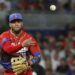 Yoan Moncada durante su participación con Cuba en el más reciente Clásico Mundial de Béisbol. Foto: Sam Navarro/USA TODAY Sports