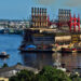 Central eléctrica flotante (patana) turca en la bahía de La Habana. Foto: Otmaro Rodríguez.