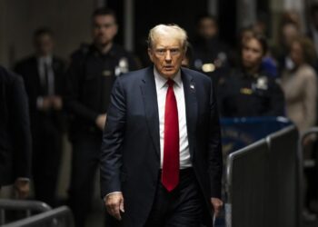 Donald Trump a su llegada a una corte en Nueva York. Foto:  EFE/EPA/JUSTIN LANE / POOL ARCHIVO.