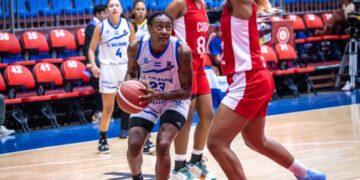 Partido de baloncesto entre El Salvador y Cuba en el Centrobasket femenino de Irapuato, México, ganado por las salvadoreñas con pizarra de 70-67. Foto: fiba.basketball