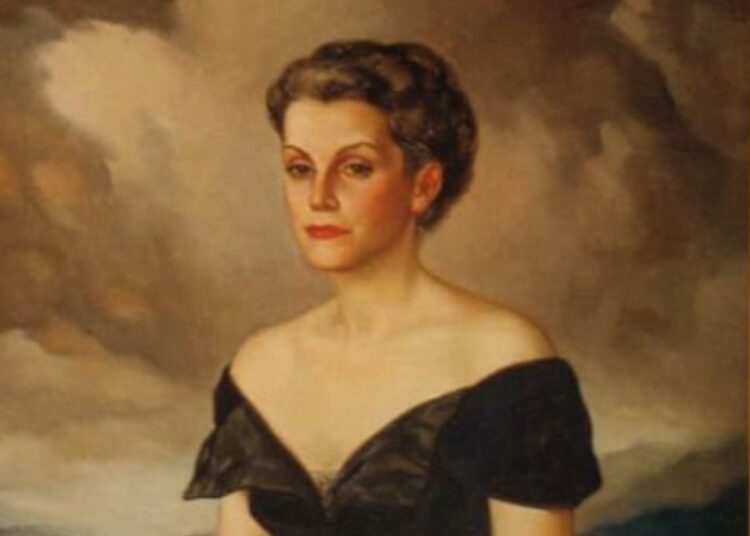 Retrato hecho a Dulce María Loynaz en 1951 por el pintor cubano-canario Teodoro Ríos (Detalle).