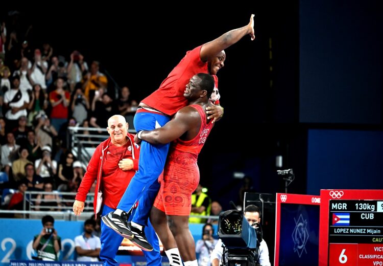 Mijaín López logró en París su quinta corona olímpica consecutiva. Foto: Ricardo López Hevia.