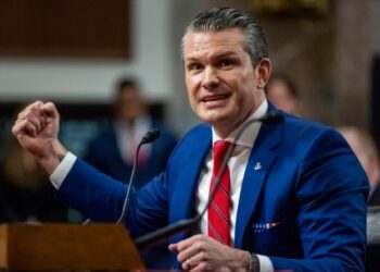 El ya Secretario de Defensa de EE.UU. Pete Hegseth durante su audiencia de confirmación ante el Comité de las Fuerzas Armadas del Senado. Foto: Shawn Thew / EFE.