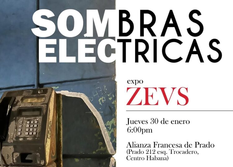 Exposición "Sombras eléctricas", en la Alianza Francesa de Prado, en La Habana. Foto: Facebook/Alianza Francesa.