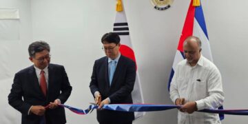 Apertura de la Embajada de Corea del Sur en La Habana. Foto: Tomada del perfil en X de Carlos M. Pereira, Director General de Asuntos Bilaterales de la Cancillería cubana.