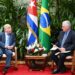 El presidente cubano Miguel Díaz-Canel conversa con el canciller brasileño, Mauro Vieira, durante un encuentro en La Habana, el 24 de enero de 2025. Foto: @DiazCanelB / X.