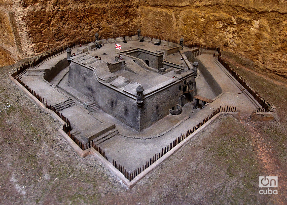 Maqueta del Castillo de Santo Domingo de Atarés, en La Habana, exhibida en la propia fortaleza. Foto: Otmaro Rodríguez.