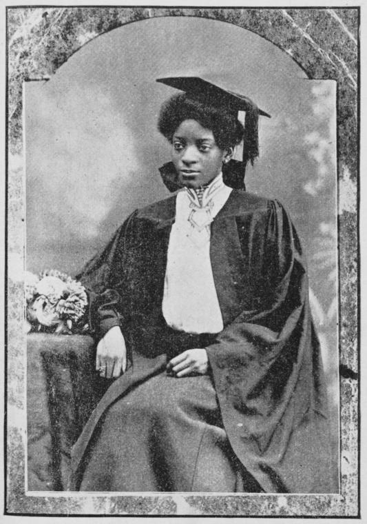Consuelo Serra Heredia wearing a doctorate in pedagogy gown and graduating from New York Normal College. 1905. Photo: NYPL Digital Collections.